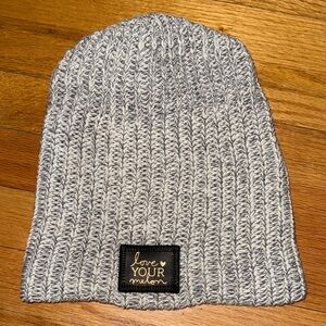 Love Your Melon Light Gray Knit Beanie